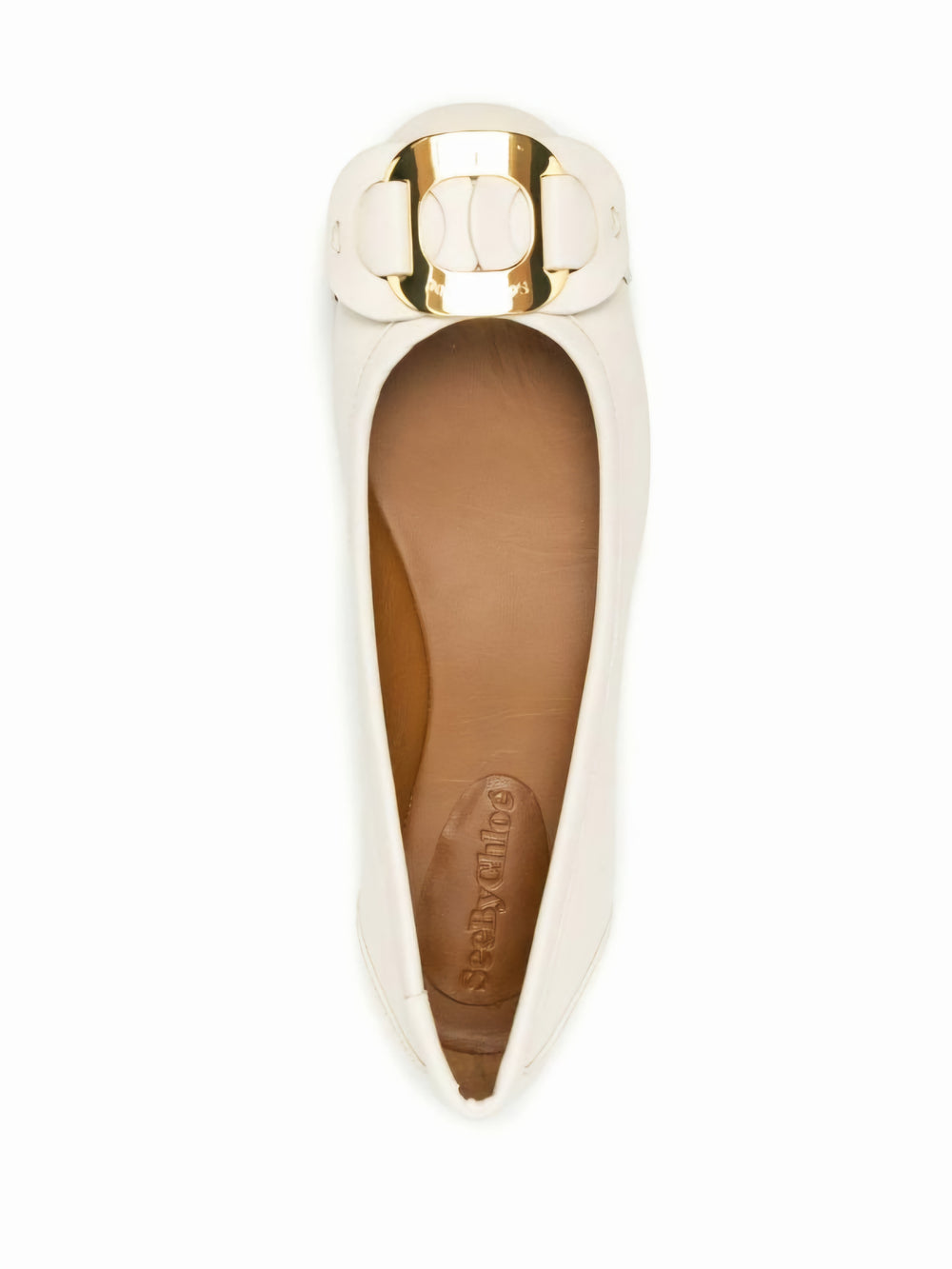 Chany Ivory Leather Ballet - SEE BY CHLOE - Liberty Shoes Australia