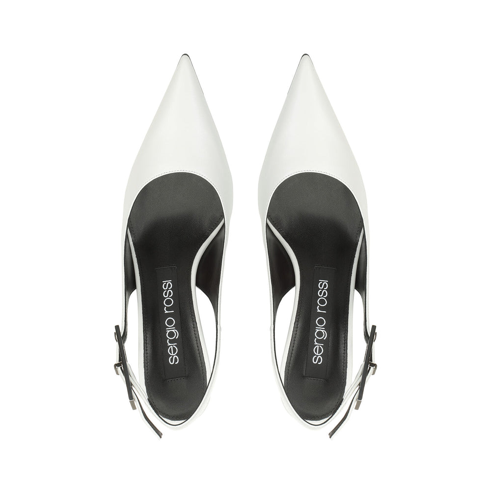 SR Nora White Sling Back 060 Pumps