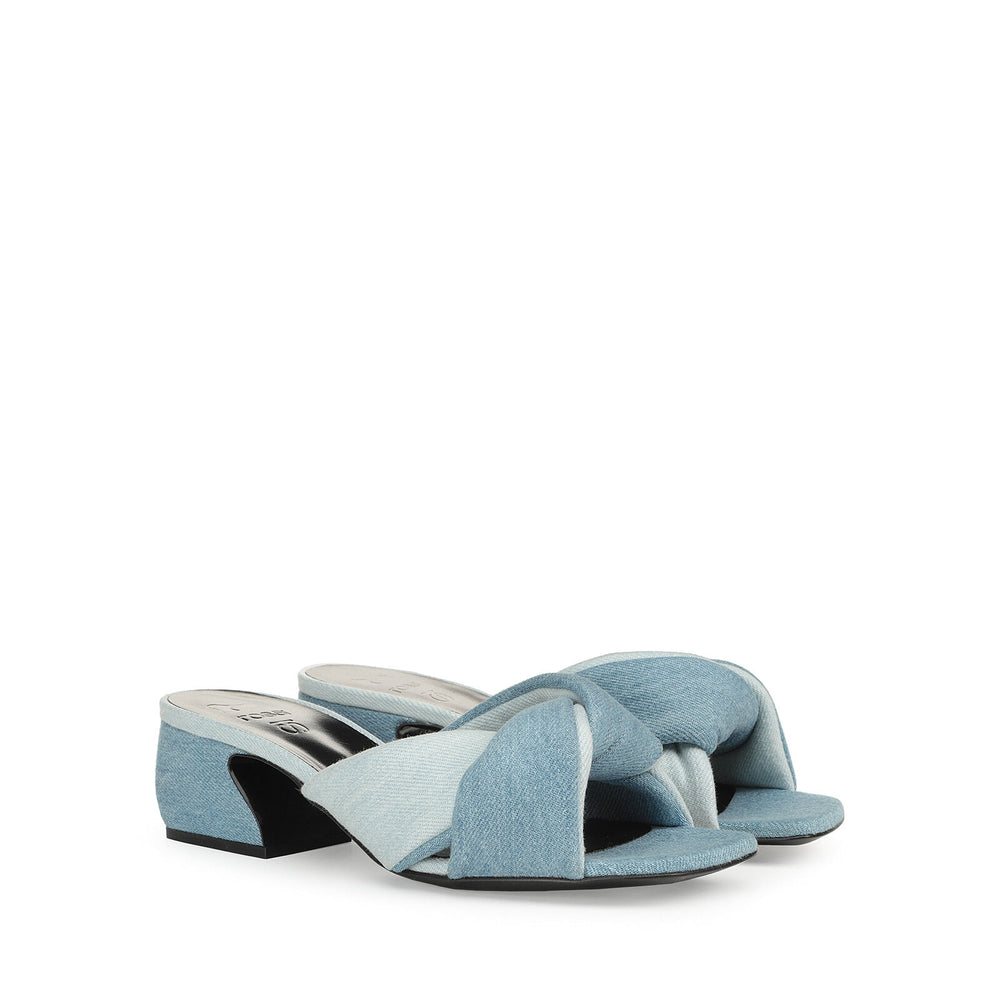 Si Rossi Denim Mule Sandals - SERGIO ROSSI - Liberty Shoes Australia