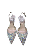 Cinderella Nude Lace Slingback With Crystals