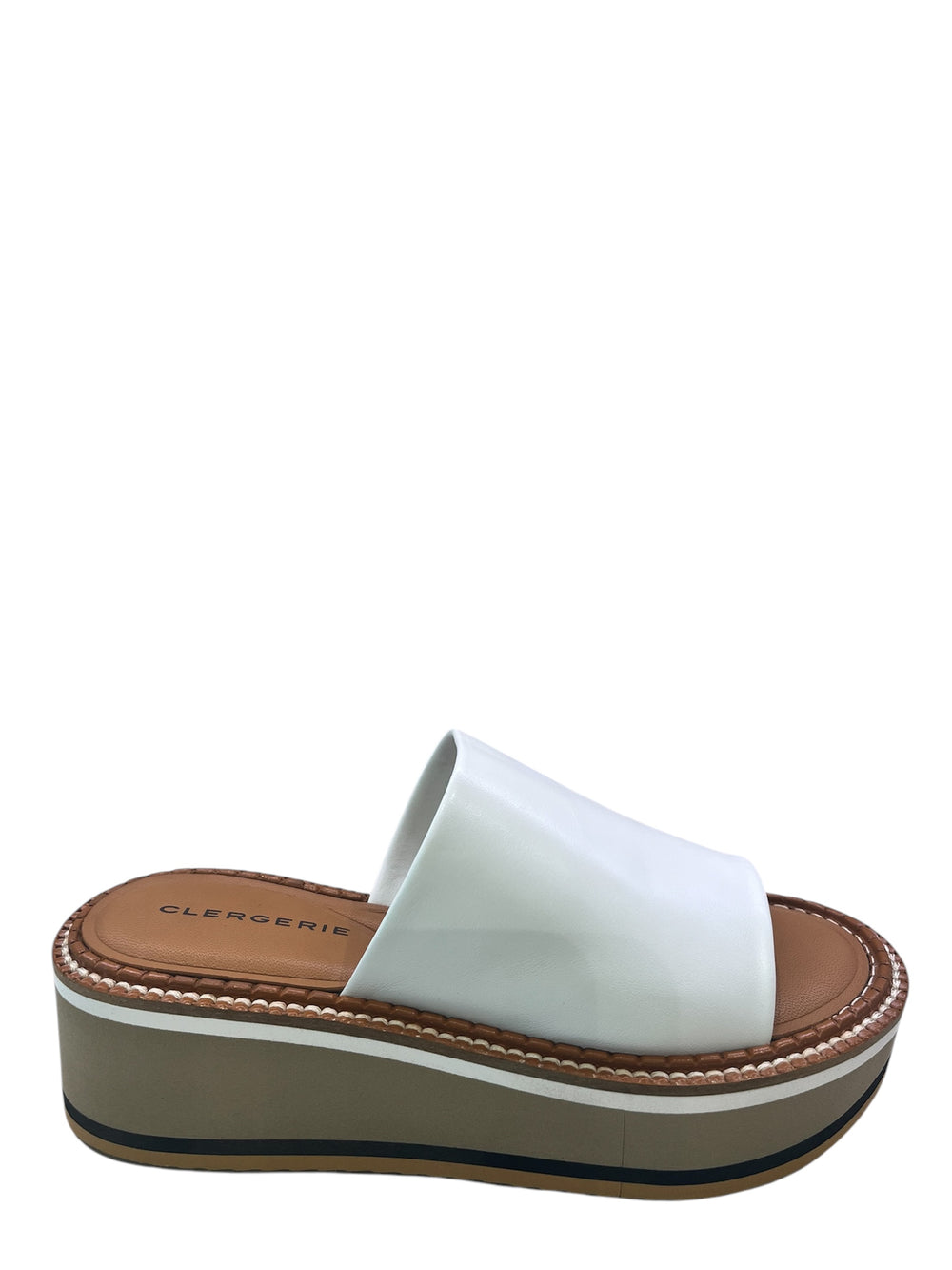 Fast2 White/Black Slip-On Mules - Clergerie - Liberty Shoes Australia