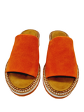 Fast Orange Suede Slip-On Sandals - Clergerie - Liberty Shoes Australia