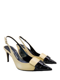 Sr1 Beige With Black Toe Sling-back - SERGIO ROSSI - Liberty Shoes Australia