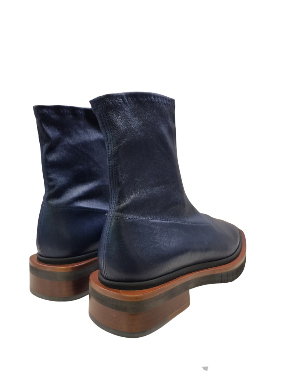Bailey Navy Leather Boots - Clergerie - Liberty Shoes Australia