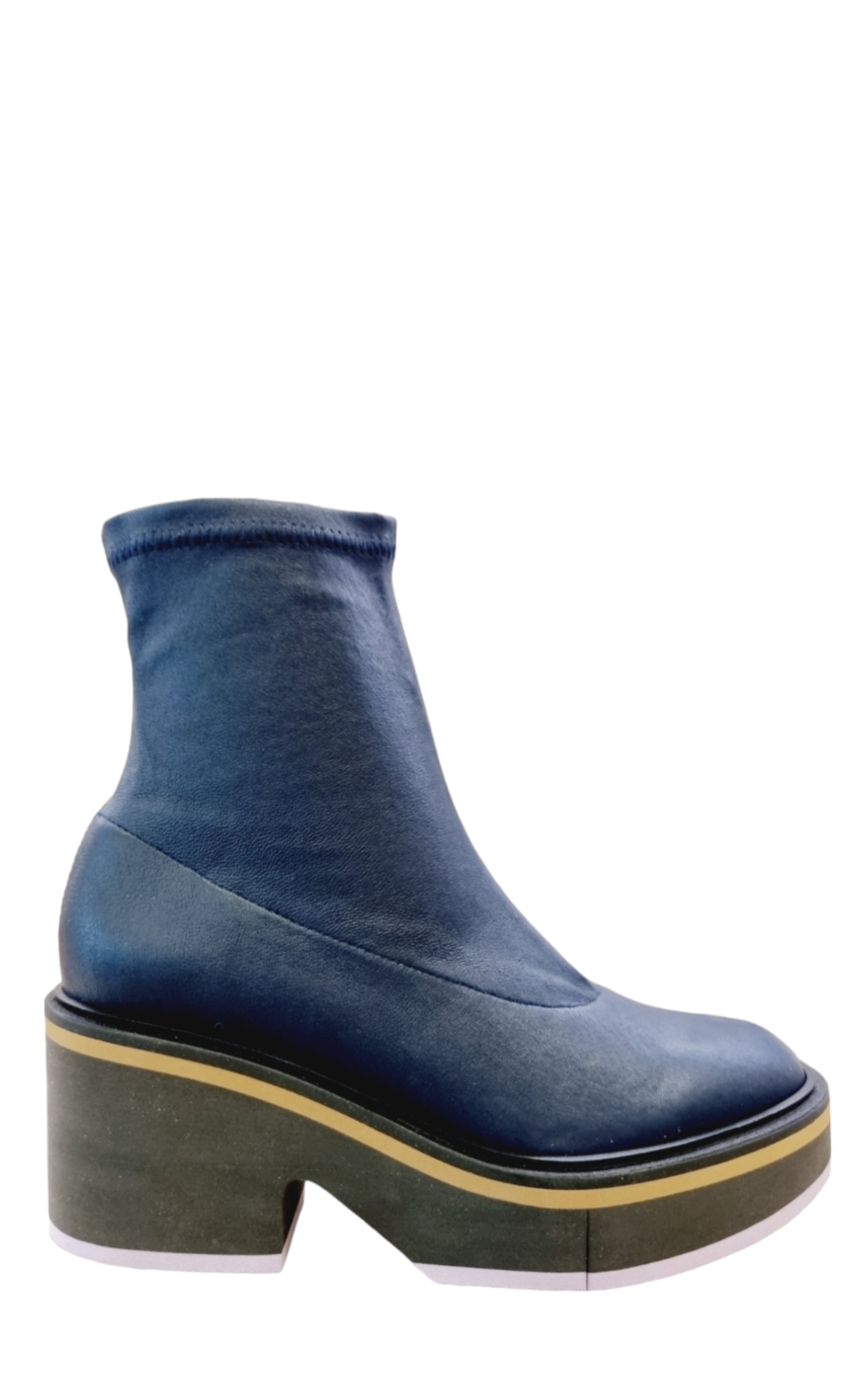 Albane Navy Leather Boots - Clergerie - Liberty Shoes Australia