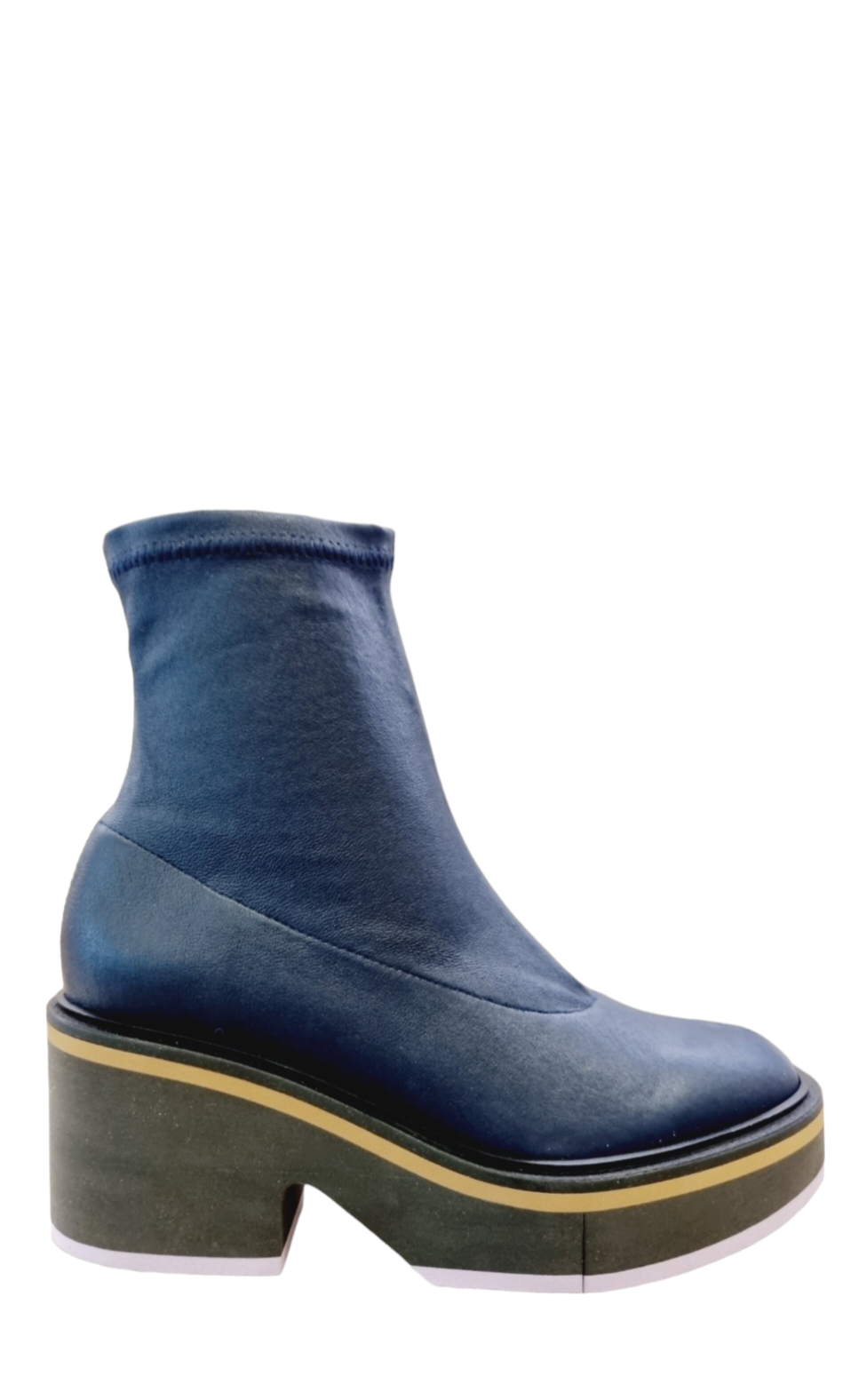 Albane Navy Leather Boots - Clergerie - Liberty Shoes Australia