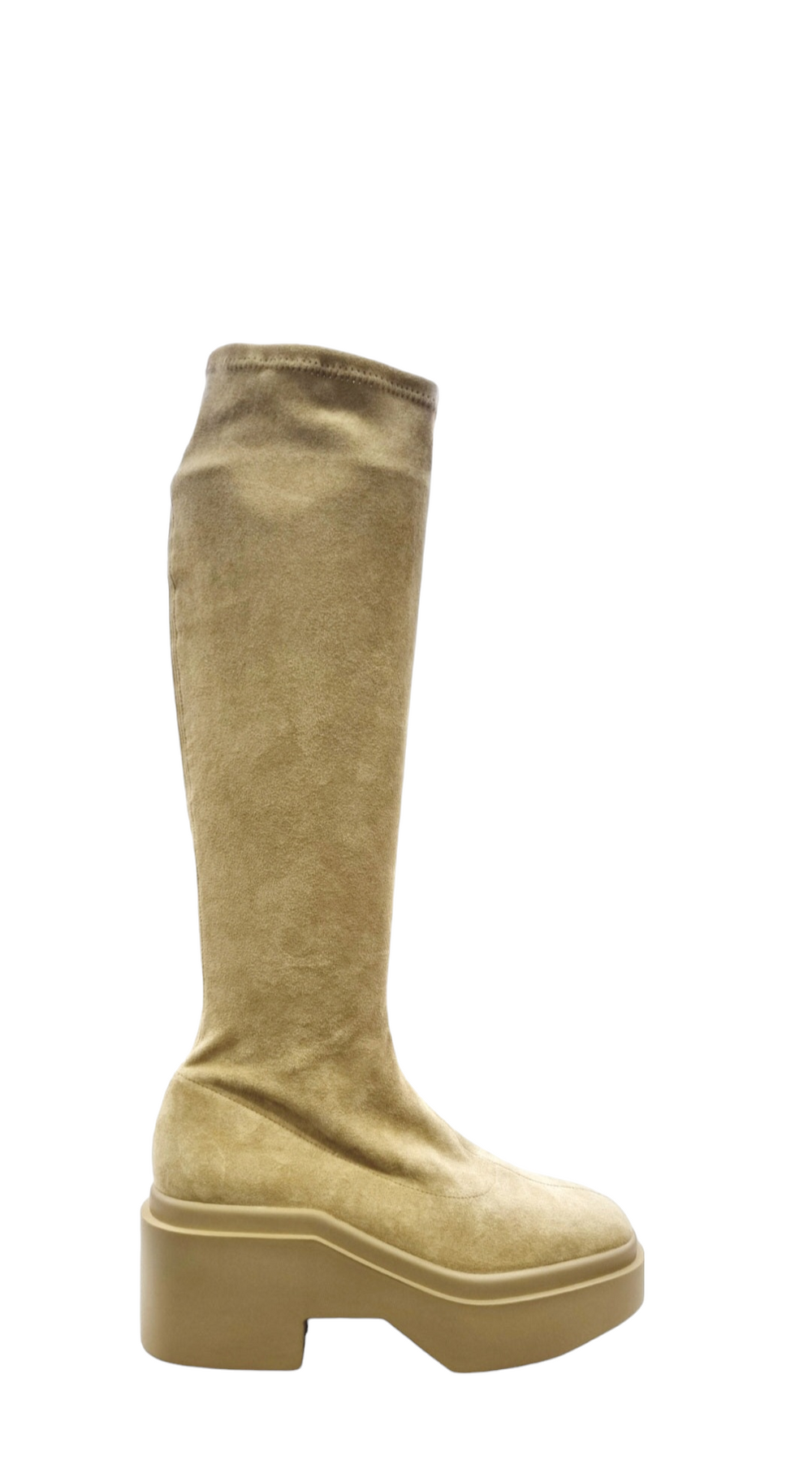 Nova Beige Suede Stretch Boots - Clergerie - Liberty Shoes Australia