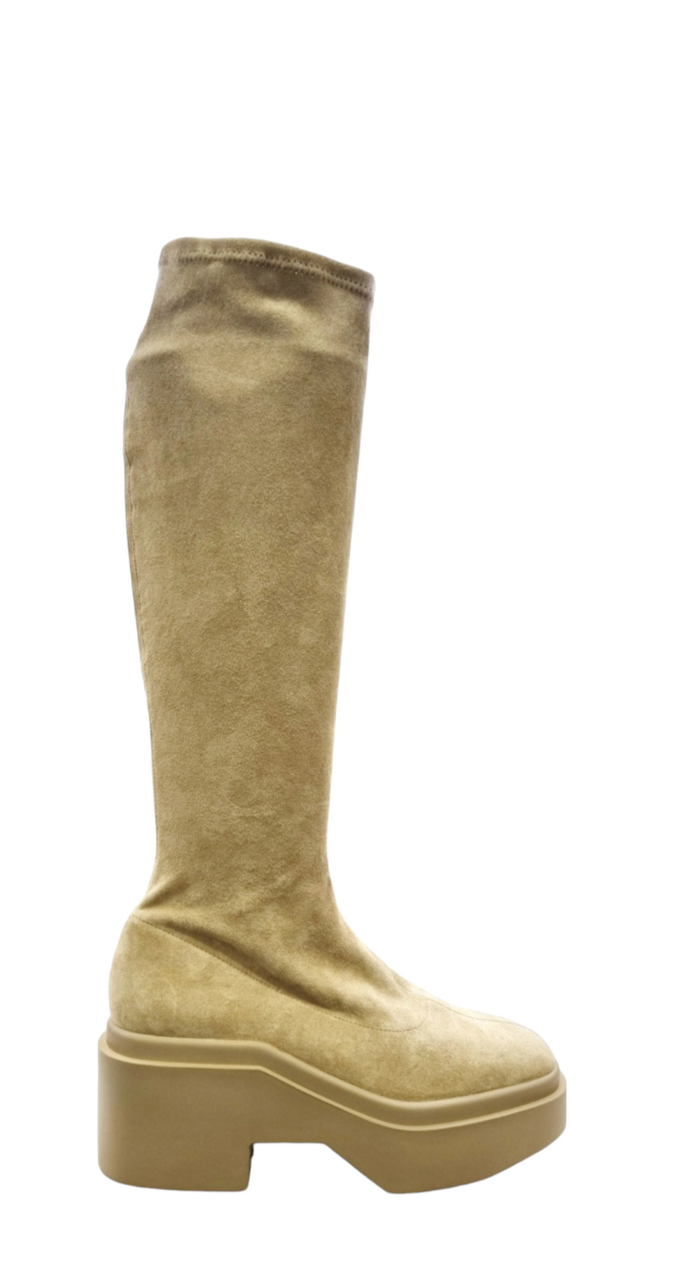 Nova Beige Suede Stretch Boots - Clergerie - Liberty Shoes Australia