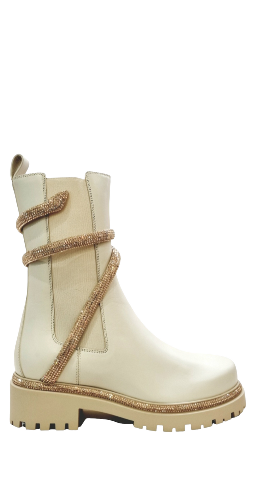 Cleo Biker Ivory Boots - Rene Caovilla - Liberty Shoes Australia