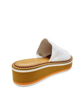 Fast White/ Orange Slip-On Mules - Clergerie - Liberty Shoes Australia