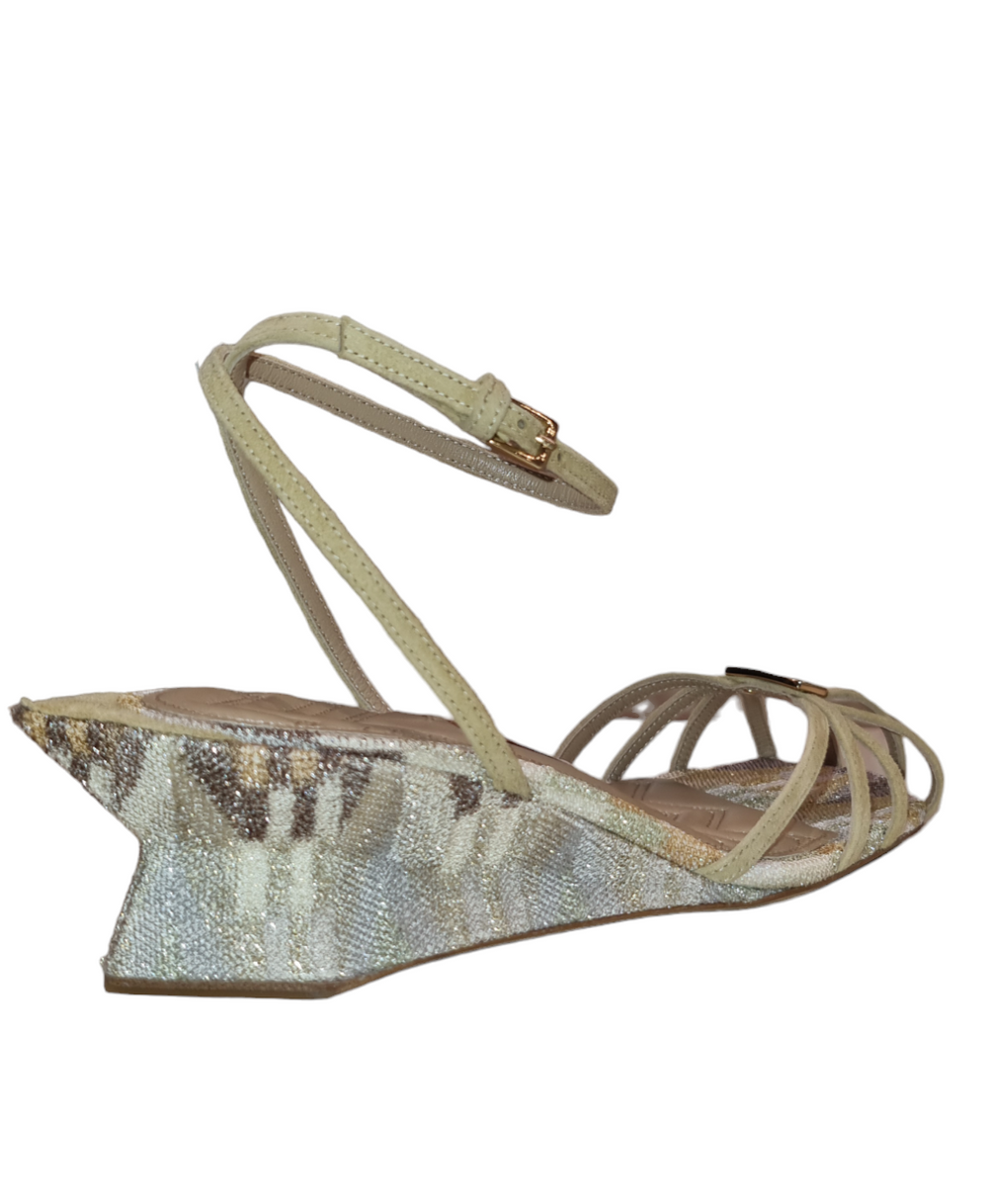 Amber Beige Lurex Sandals - Missoni - Liberty Shoes Australia