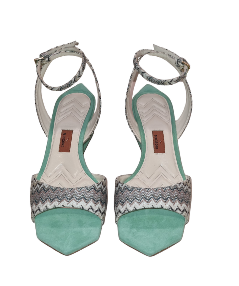 Sicilia Mint Lurex Sandals - Missoni - Liberty Shoes Australia