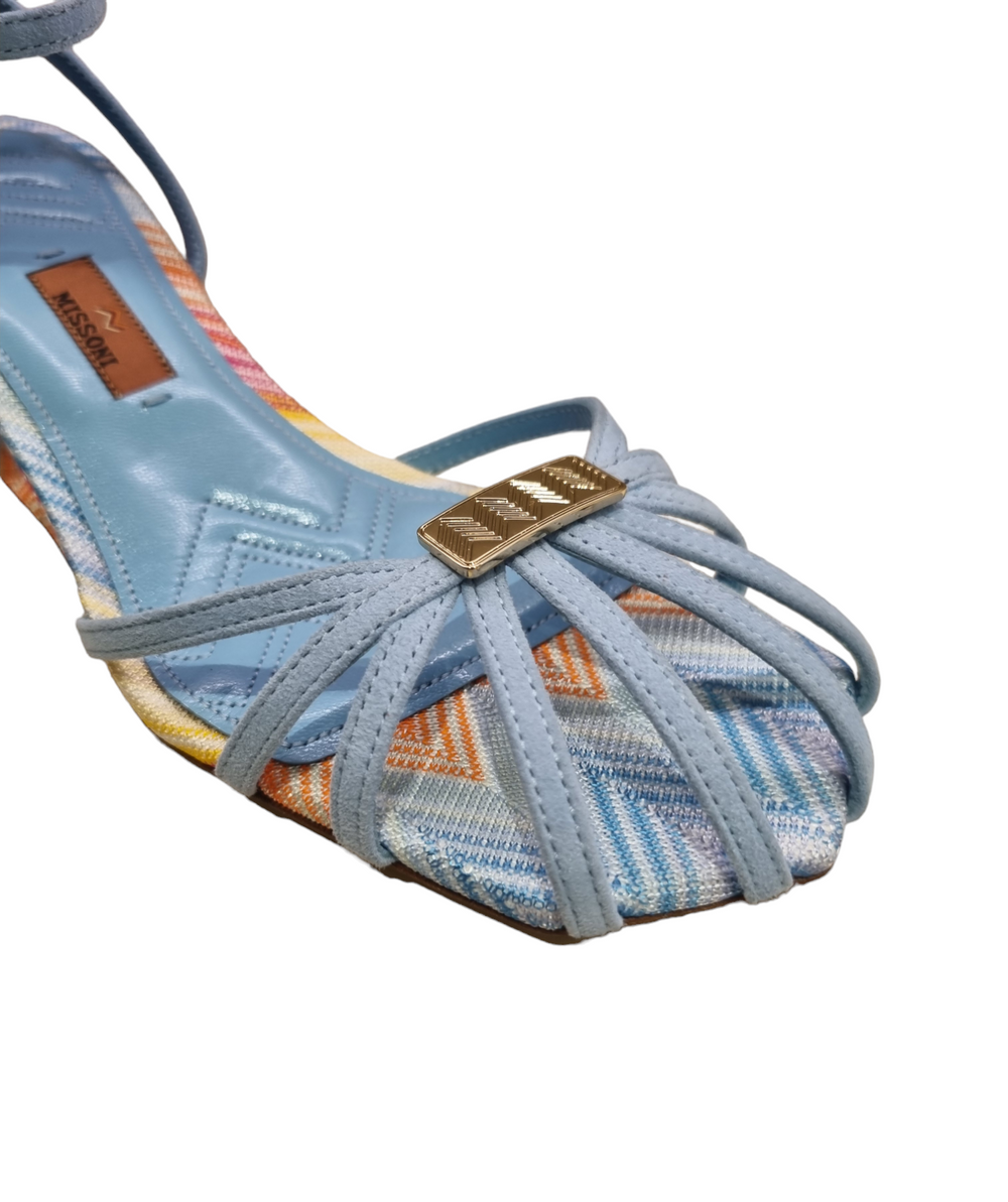 Amber Blue Suede Sandals - Missoni - Liberty Shoes Australia