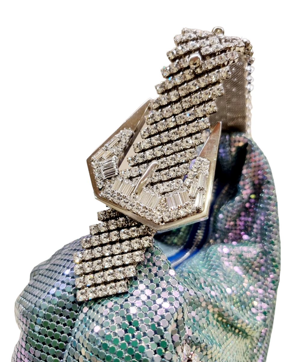 Jill Blue Mesh Metal Bag - GEDEBE - Liberty Shoes Australia