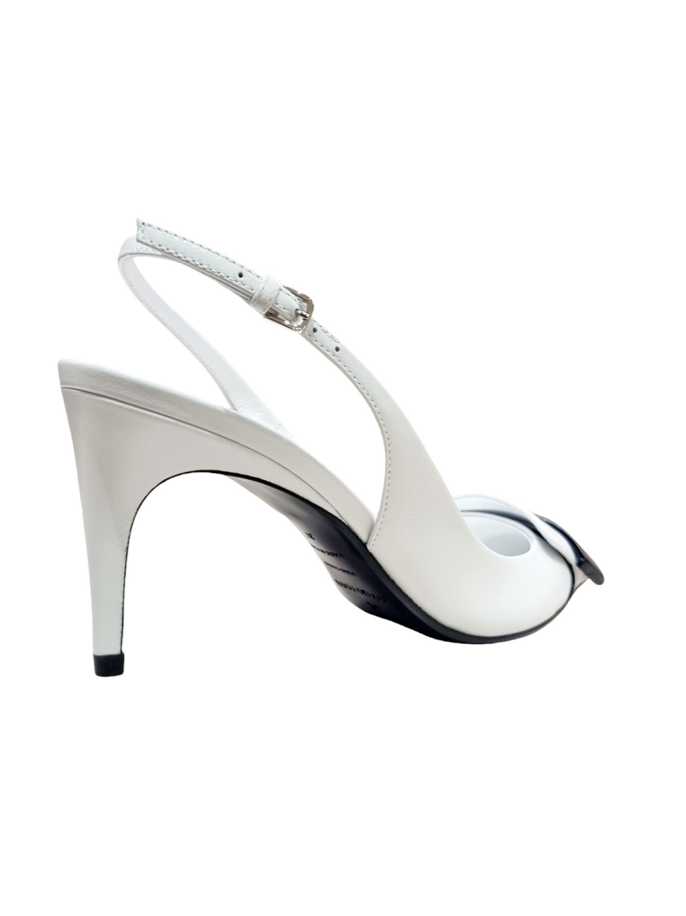 Sr1 White With Black Toe Sling-back - Sergio Rossi - Liberty Shoes Australia