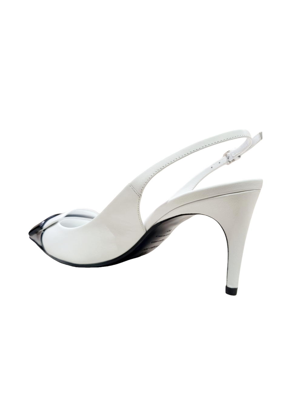 Sr1 White With Black Toe Sling-back - Sergio Rossi - Liberty Shoes Australia