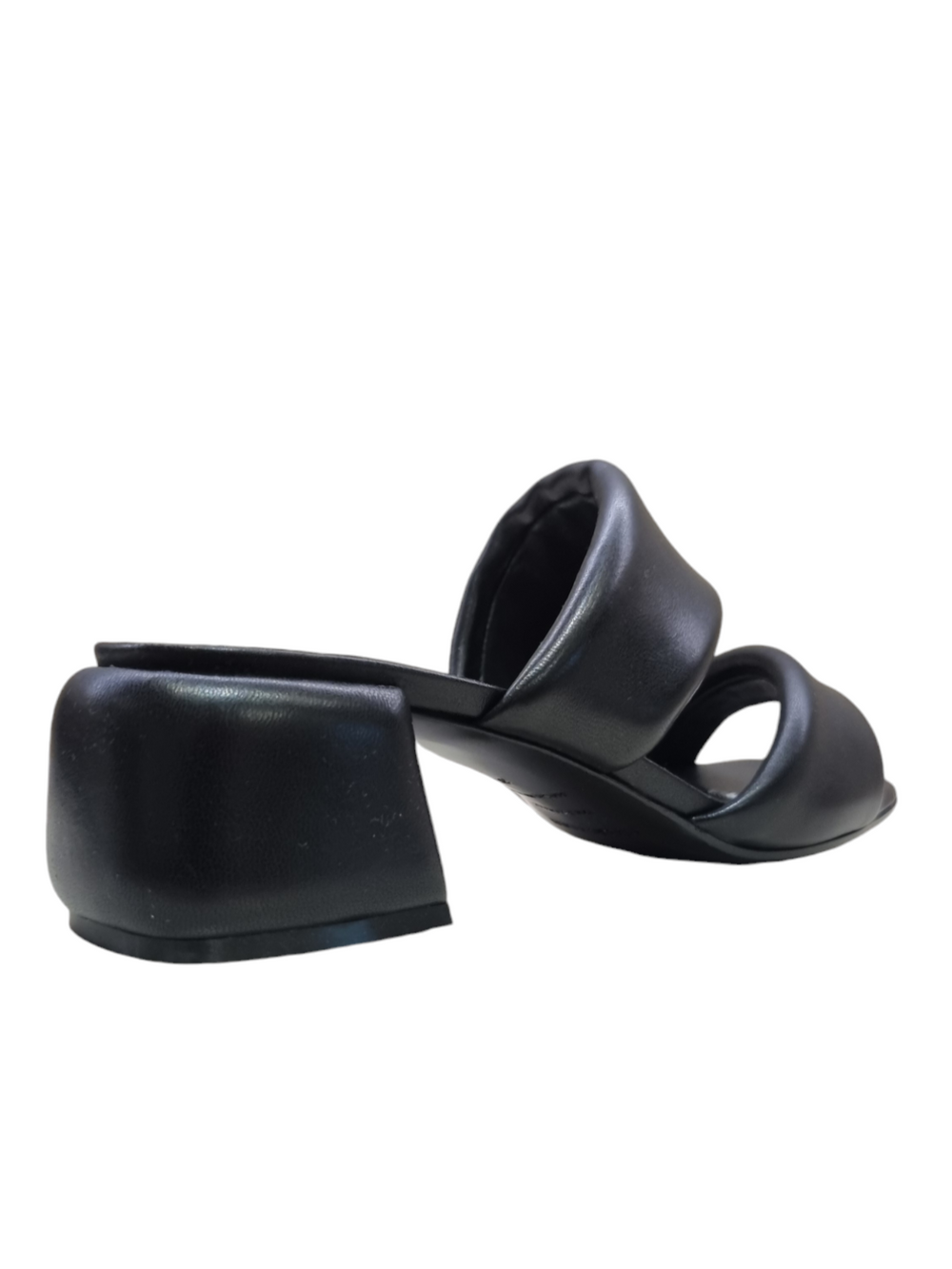 Sr Spongy Black Leather Mules - Sergio Rossi - Liberty Shoes Australia