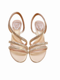 Lisa Nude Satin Crystal Sandals - Rene Caovilla - Liberty Shoes Australia