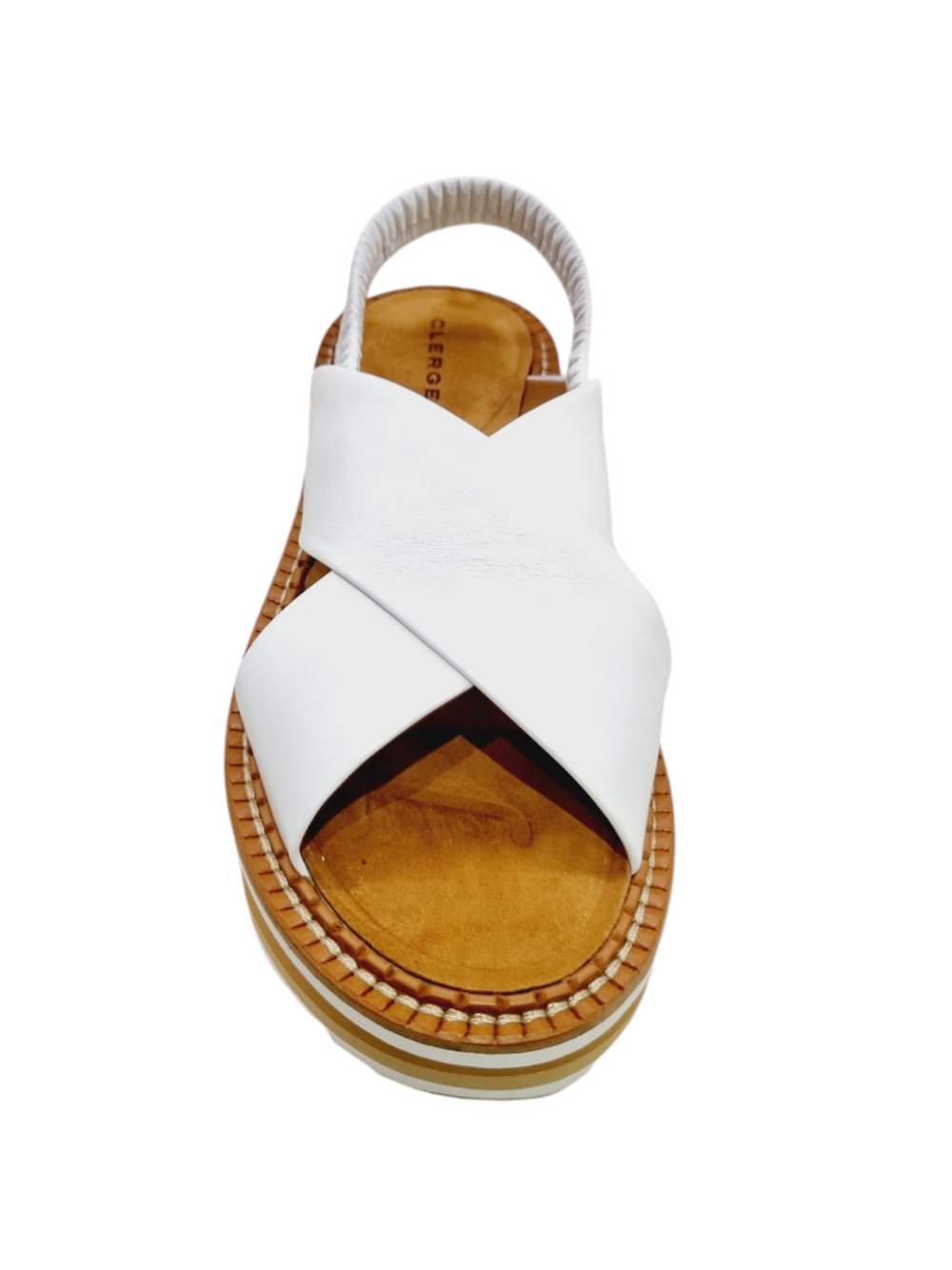 Freedom White With Tan Platform Sandals - Clergerie - Liberty Shoes Australia