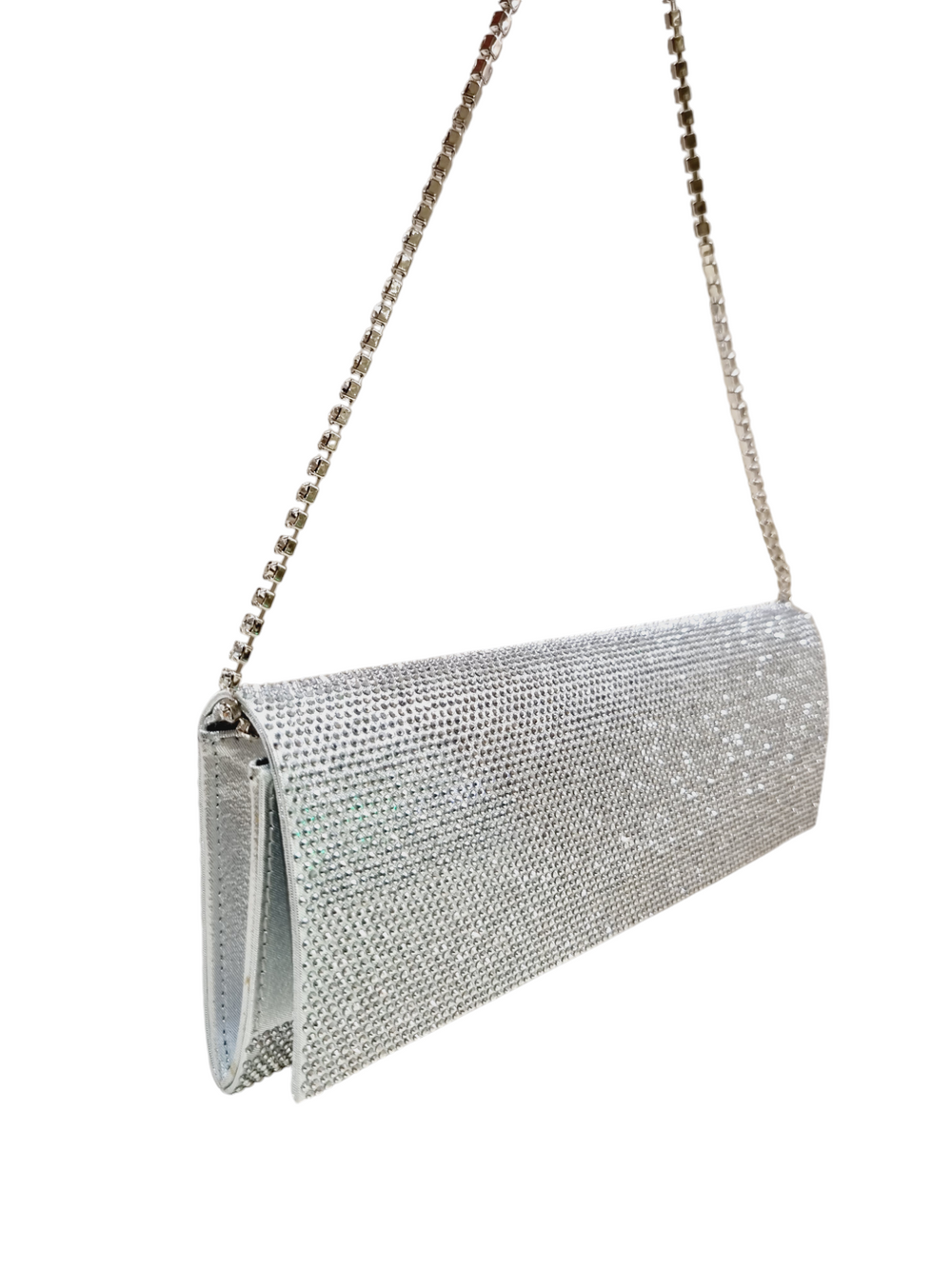 Envelope Silver Crystal Bag