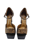 Mya Chocolate Crystal Embellished Sandals - GIUSEPPE-ZANOTTI - Liberty Shoes Australia