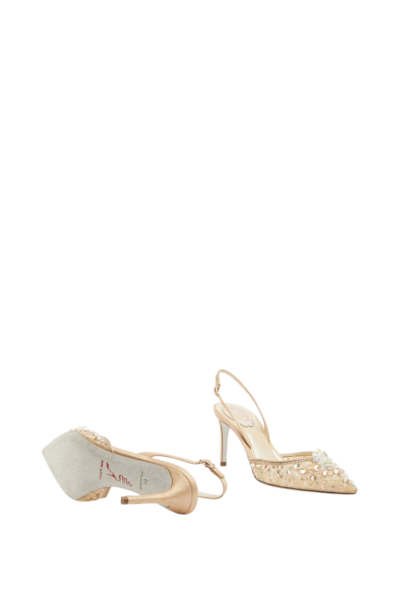 Cinderella Nude Lace Slingback With Crystals (carry over style)