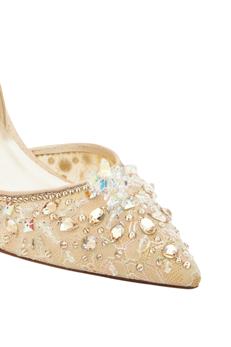 Cinderella Nude Lace Slingback With Crystals (carry over style)