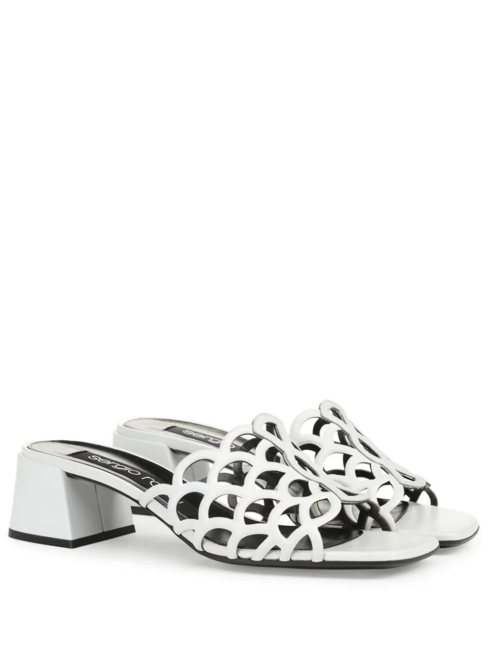 Sr Mermaid White Mule Sandals - SERGIO ROSSI - Liberty Shoes Australia