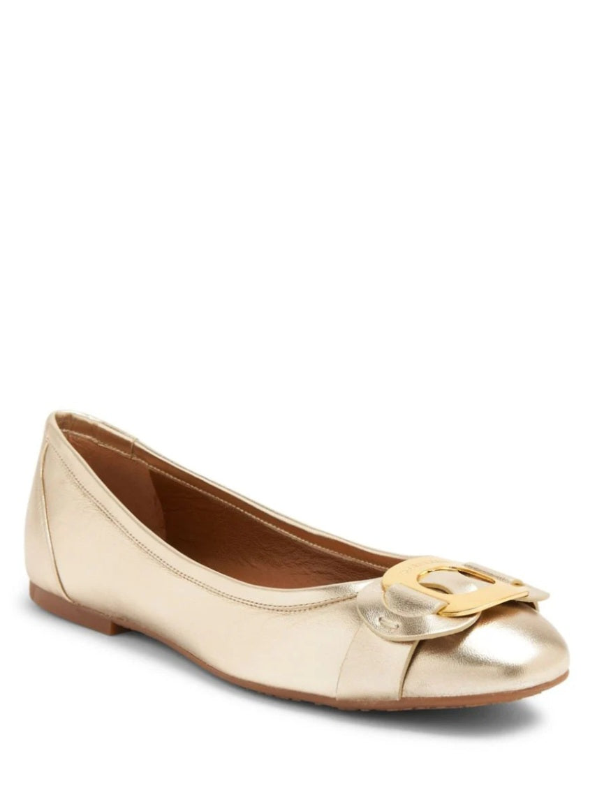 Chany Gold Leather Ballet - SEE BY CHLOE - Liberty Shoes Australia