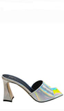 Solhene Silver Holographic Mules