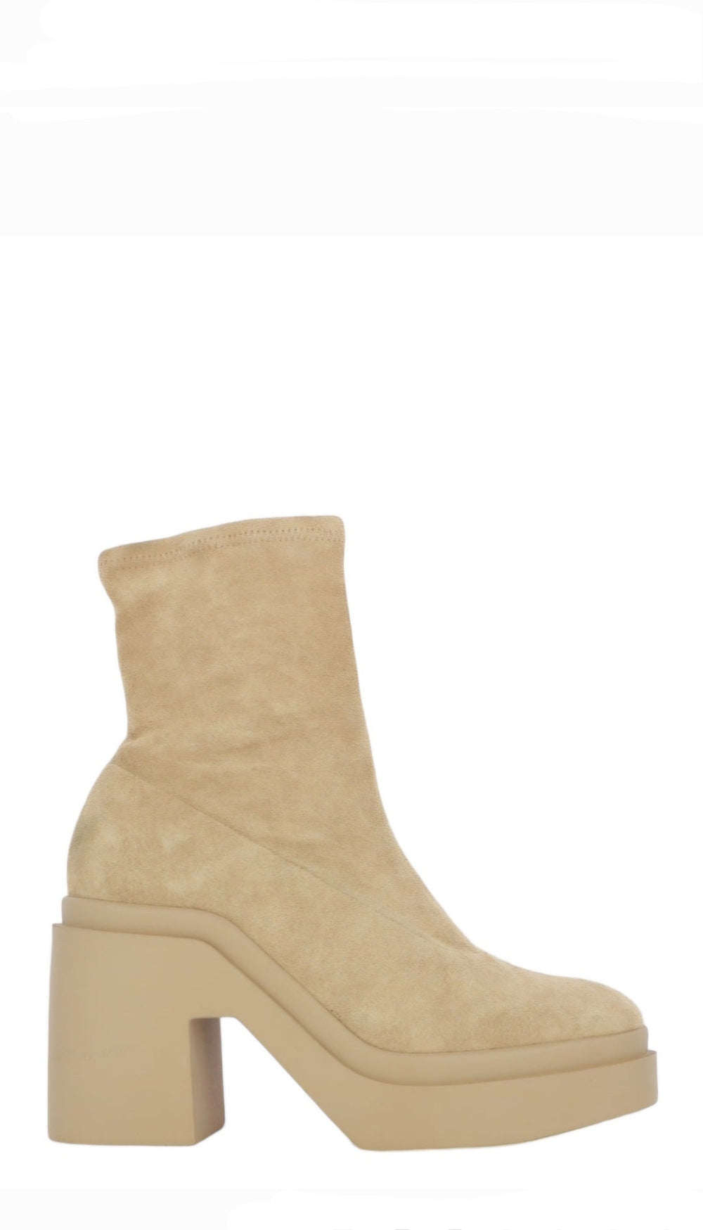 Nina Beige Suede Stretch Boots - Clergerie - Liberty Shoes Australia