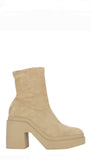 Nina Beige Suede Stretch Boots - Clergerie - Liberty Shoes Australia