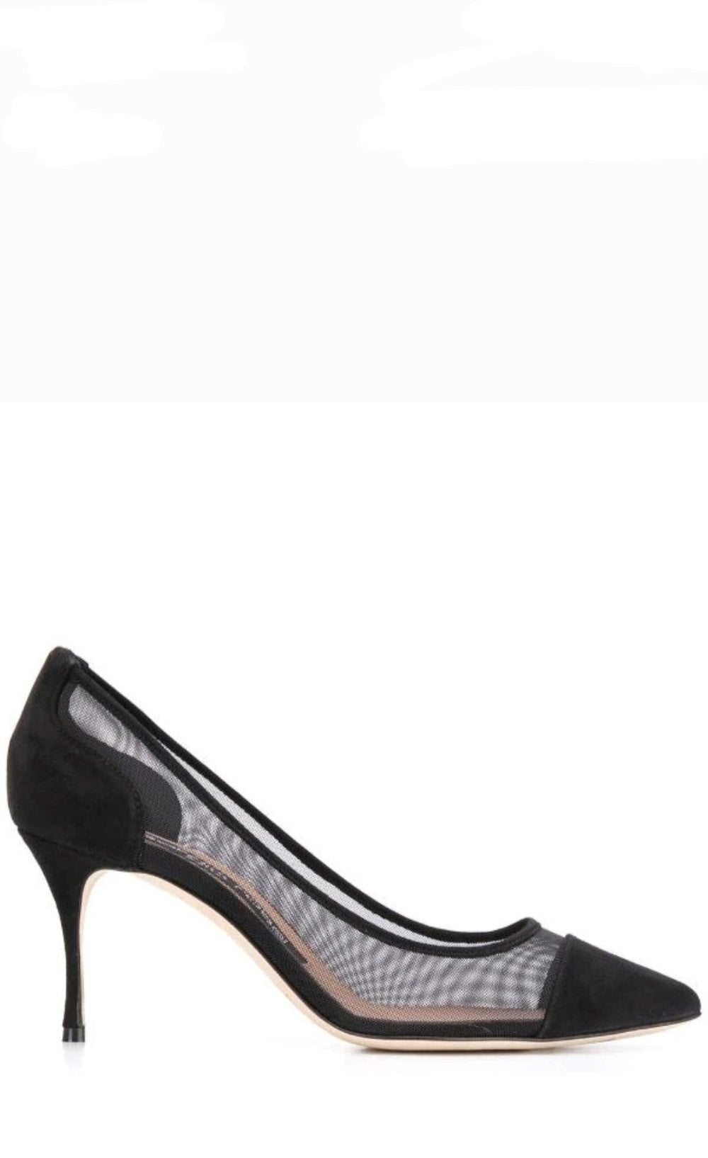 Godiva Black Suede Mesh Pumps - SERGIO ROSSI - Liberty Shoes Australia