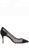 Godiva Black Suede Mesh Pumps - SERGIO ROSSI - Liberty Shoes Australia