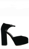 Newyork Black Velvet Platform Pumps - GIUSEPPE-ZANOTTI - Liberty Shoes Australia