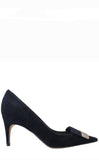 SR1 Suede Black Pump - SERGIO ROSSI - Liberty Shoes Australia