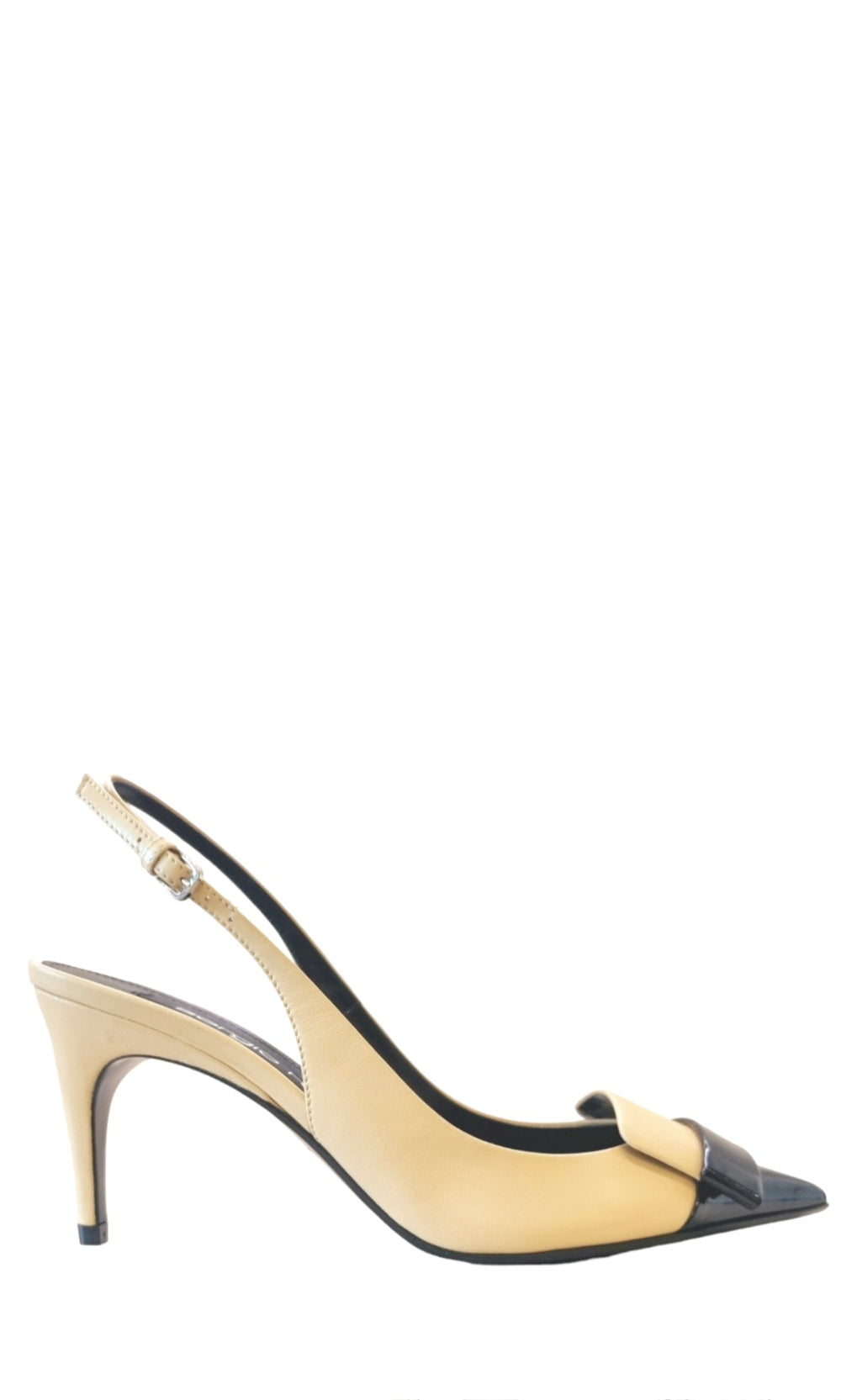 Sr1 Beige With Black Toe Sling-back - SERGIO ROSSI - Liberty Shoes Australia