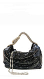 Jill Black Mesh Metal Bag