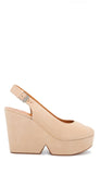 Dylan Nude Suede Platform Sandals - Clergerie - Liberty Shoes Australia