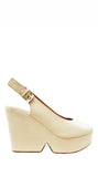 Dylan Ivory Leather Platform Sandals - Clergerie - Liberty Shoes Australia