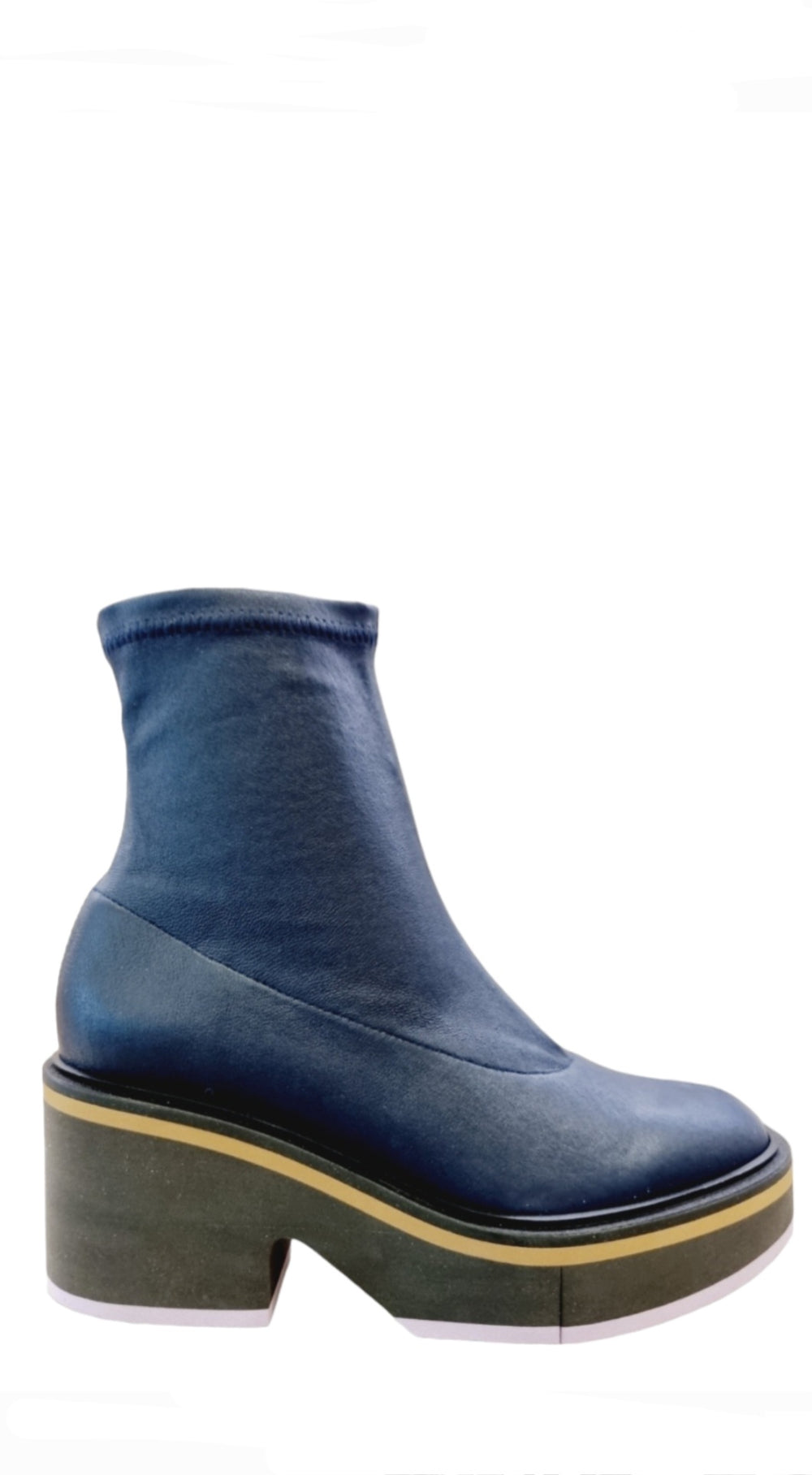 Albane Navy Leather Boots - Clergerie - Liberty Shoes Australia