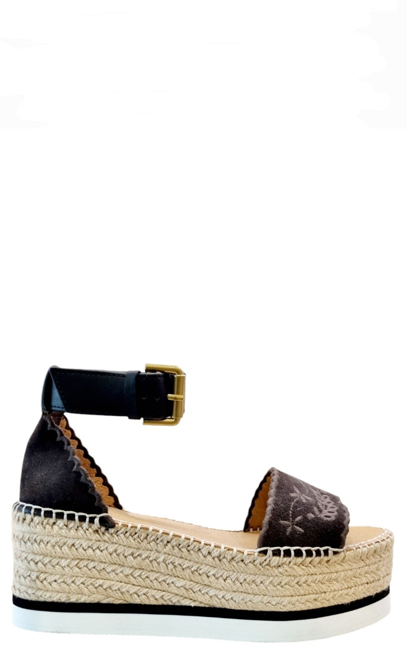 Glyn Platform Brown Espadrille - SEE BY CHLOE - Liberty Shoes Australia