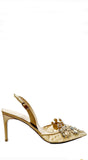 Veneziana Gold Lace Slingback Pumps - Rene Caovilla - Liberty Shoes Australia