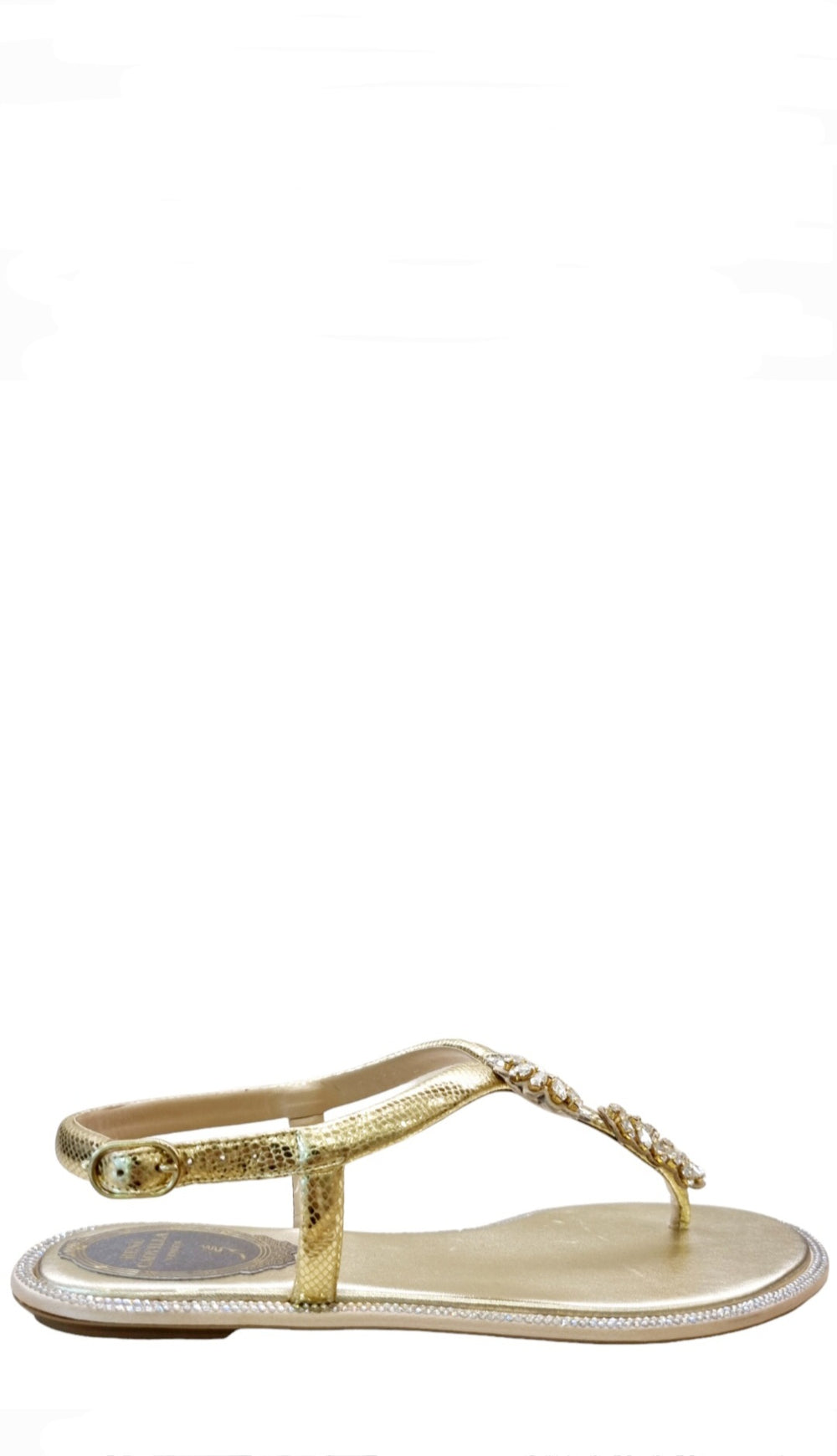 Katy Light Gold Flat Sandals - Rene Caovilla - Liberty Shoes Australia