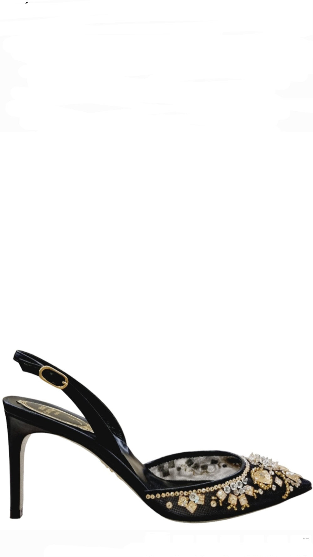 Aretha  Black Slingback With Crystals - Rene Caovilla - Liberty Shoes Australia