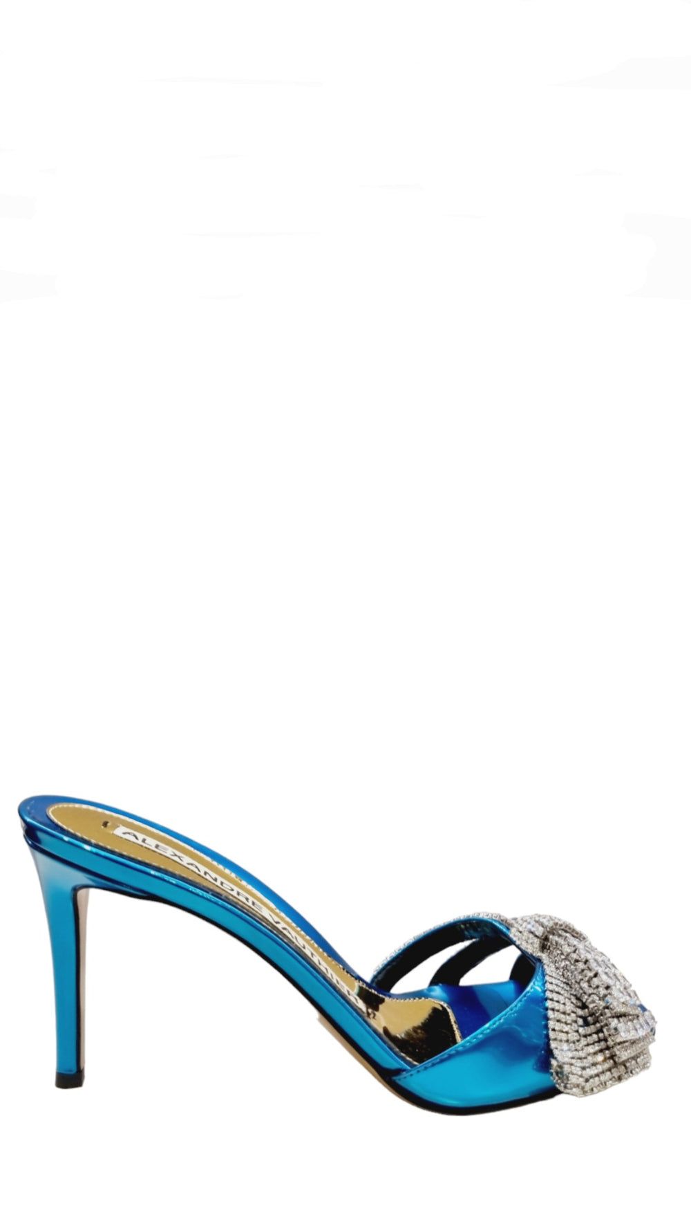 Mandy Turquoise Crystal Embellished Mules