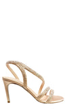 Lisa Nude Satin Crystal Sandals - Rene Caovilla - Liberty Shoes Australia