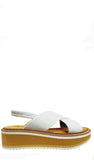 Freedom White With Tan Platform Sandals - Clergerie - Liberty Shoes Australia