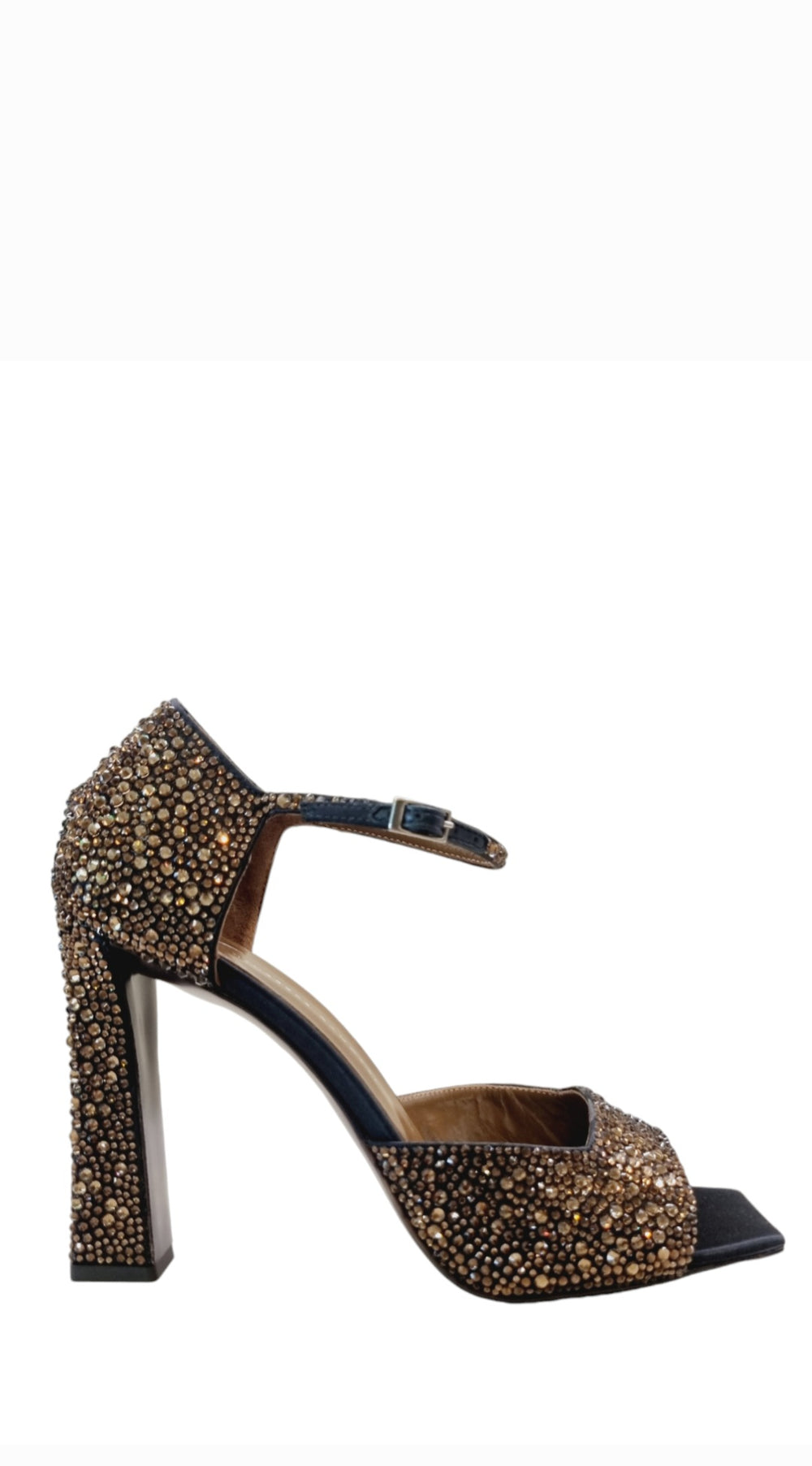 Mya Chocolate Crystal Embellished Sandals - GIUSEPPE-ZANOTTI - Liberty Shoes Australia