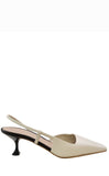 Kira Nude Leather Sling-Back Pumps